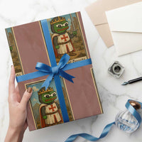 Funny Knight Meme Wrapping Paper Roll Vintage Pepe Frog Templar Crusader Fren Soldier - Wonder Print Shop