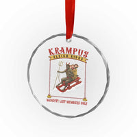 Funny Krampus Sleigh Rides Crystal Glass Ornament Naughty List Members Only TS09