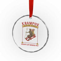 Funny Krampus Sleigh Rides Crystal Glass Ornament Naughty List Members Only TS09