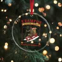 Funny Krampus Sleigh Rides Crystal Glass Ornament Naughty List Members Only TS09