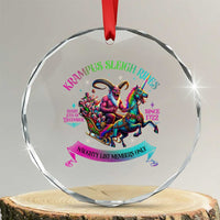 Funny Krampus Sleigh Rides Crystal Glass Ornament Naughty List Members Only Since 1722 TS09