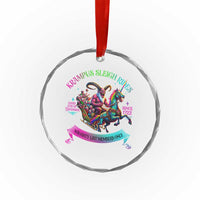 Funny Krampus Sleigh Rides Crystal Glass Ornament Naughty List Members Only Since 1722 TS09