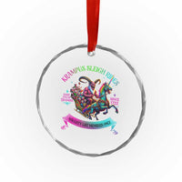 Funny Krampus Sleigh Rides Crystal Glass Ornament Naughty List Members Only Since 1722 TS09