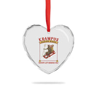 Funny Krampus Sleigh Rides Heart Crystal Glass Ornament Naughty List Members Only - Wonder Print Shop