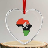 Funny Kwanzaa Bigfoot Lover Heart Crystal Glass Ornament Festival Of Lights African Heritage Gift - Wonder Print Shop