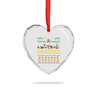 Funny Kwanzaa Celebration Ugly Sweater Heart Crystal Glass Ornament African Heritage Holiday Gift - Wonder Print Shop