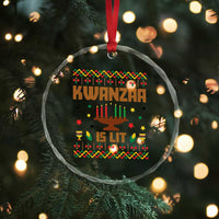 Funny Kwanzaa Is Lit Crystal Glass Ornament Ugly Sweater African Heritage Holiday Gift - Wonder Print Shop