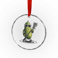 Funny Lacrosse Crystal Glass Ornament Pickle Playing Lax Lover Player TS10