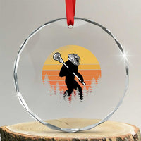Funny Lax Bigfoot Crystal Glass Ornament Retro Vintage Sasquatch Lacrosse TS10