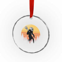Funny Lax Bigfoot Crystal Glass Ornament Retro Vintage Sasquatch Lacrosse TS10