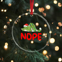 Funny Lazy Cat Christmas Crystal Glass Ornament Nope Not Today TS14