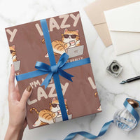 Funny Lazy Cat Wrapping Paper Roll I'm Not Lazy I'm Just Really Enjoying Doing Nothing - Wonder Print Shop