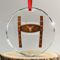 Funny Lederhosen Costume Alternative for Oktoberfest Crystal Glass Ornament Mei Lederhosn Is In Da Wasch TS02