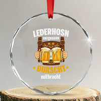 Funny Lederhosen Oktoberfest Beer Drinking Crystal Glass Ornament Lederhosn Vergessen Durscht Mitbracht TS02