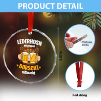 Funny Lederhosen Oktoberfest Beer Drinking Crystal Glass Ornament Lederhosn Vergessen Durscht Mitbracht TS02