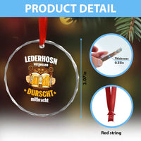 Funny Lederhosen Oktoberfest Beer Drinking Crystal Glass Ornament Lederhosn Vergessen Durscht Mitbracht TS02