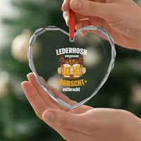 Funny Lederhosen Oktoberfest Beer Drinking Heart Crystal Glass Ornament Lederhosn Vergessen Durscht Mitbracht - Wonder Print Shop