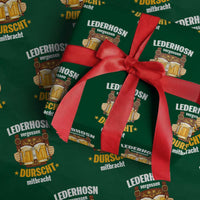 Funny Lederhosen Oktoberfest Beer Drinking Wrapping Paper Roll Lederhosn Vergessen Durscht Mitbracht - Wonder Print Shop