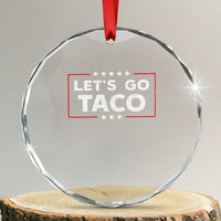 Funny Let's Go Taco Crystal Glass Ornament Vintage Star Stripes - Wonder Print Shop