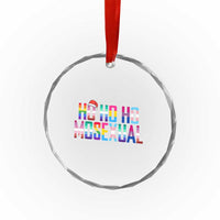 Funny LGBT Xmas Crystal Glass Ornament Ho Ho Ho Mosexual LGBT Flag TS11