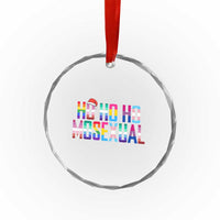 Funny LGBT Xmas Crystal Glass Ornament Ho Ho Ho Mosexual LGBT Flag TS11