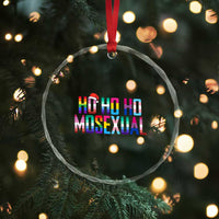 Funny LGBT Xmas Crystal Glass Ornament Ho Ho Ho Mosexual LGBT Flag TS11