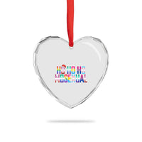 Funny LGBT Xmas Heart Crystal Glass Ornament Ho Ho Ho Mosexual LGBT Flag - Wonder Print Shop