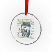 Funny Liberty Statue Ugly Sweater Gift Crystal Glass Ornament Merry Resistmas TS12