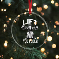 Funny Lift You Fools Crystal Glass Ornament Swole Wizard Weightlifting Bodybuilding Gym Fitness - Wonder Print Shop