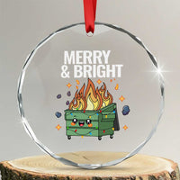 Funny Lil Fire Dumpster Christmas Crystal Glass Ornament Merry And Bright Xmas Led Lights TS11