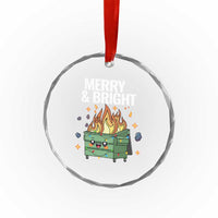 Funny Lil Fire Dumpster Christmas Crystal Glass Ornament Merry And Bright Xmas Led Lights TS11