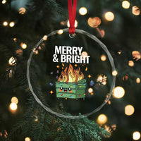 Funny Lil Fire Dumpster Christmas Crystal Glass Ornament Merry And Bright Xmas Led Lights TS11