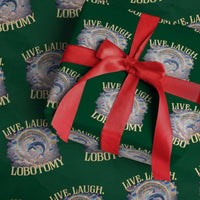 Funny Live Laugh Lobotomy Wrapping Paper Roll Dolphin Meme Silly Unhinged Joke - Wonder Print Shop