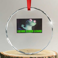 Funny Lizard Lizard Lizard Crystal Glass Ornament Weirdcore Gecko Meme TS02