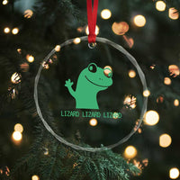 Funny Lizard Lizard Lizard Crystal Glass Ornament Weirdcore Gecko Reptile Meme TS02