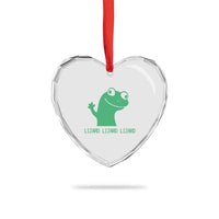 Funny Lizard Lizard Lizard Heart Crystal Glass Ornament Weirdcore Gecko Reptile Meme - Wonder Print Shop