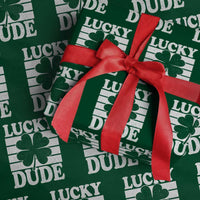 Funny Lucky Dude Wrapping Paper Roll Irish Boys St Patricks Day