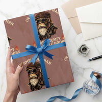 Funny Man Saying Wrapping Paper Roll Im A Simple Old Man I Am Grumpy And Like Boobs Bigfoot Gag Gift