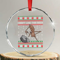 Funny Marcus The Worm Christmas Crystal Glass Ornament I Dont Like This Rock Xmas Meme - Wonder Print Shop
