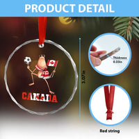 Funny Marcus The Worm Crystal Glass Ornament Canadian Pride Soccer Gift