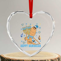 Funny Marcus The Worm Hanukkah Meme Heart Crystal Glass Ornament - Wonder Print Shop