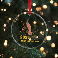 Funny Marcus The Worm New Year Crystal Glass Ornament 2025 I Dont Like This Year Fireworks NYE Party - Wonder Print Shop