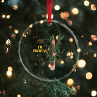 Funny Marcus The Worm New Year Crystal Glass Ornament I Am Sensitive NYE Party Firework - Wonder Print Shop
