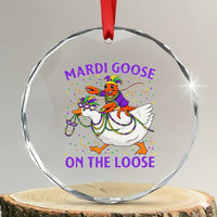 Funny Mardi Gras Crystal Glass Ornament Goose Crawfish Carnival Trendy Meme