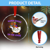 Funny Mardi Gras Crystal Glass Ornament Goose Crawfish Carnival Trendy Meme