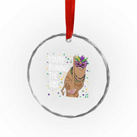 Funny Mardi Gras Crystal Glass Ornament Marcus The Worm Carnival Trendy Meme