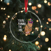 Funny Mardi Gras Crystal Glass Ornament Marcus The Worm Carnival Trendy Meme
