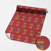 Funny Mardi Gras Drinking Wrapping Paper Roll Retro Beads Beer Carnival Party