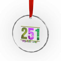 Funny Mardi Gras In Mobile Alabama 251 Crystal Glass Ornament Skyline Area Code