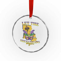 Funny Mardi Gras Let The Shenanigans Begin Crystal Glass Ornament Louisiana Map